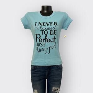 Vintage 80s 90s NEW Womens S/M Graphic Quote Tee Single Stitch T-Shirt Deadstock